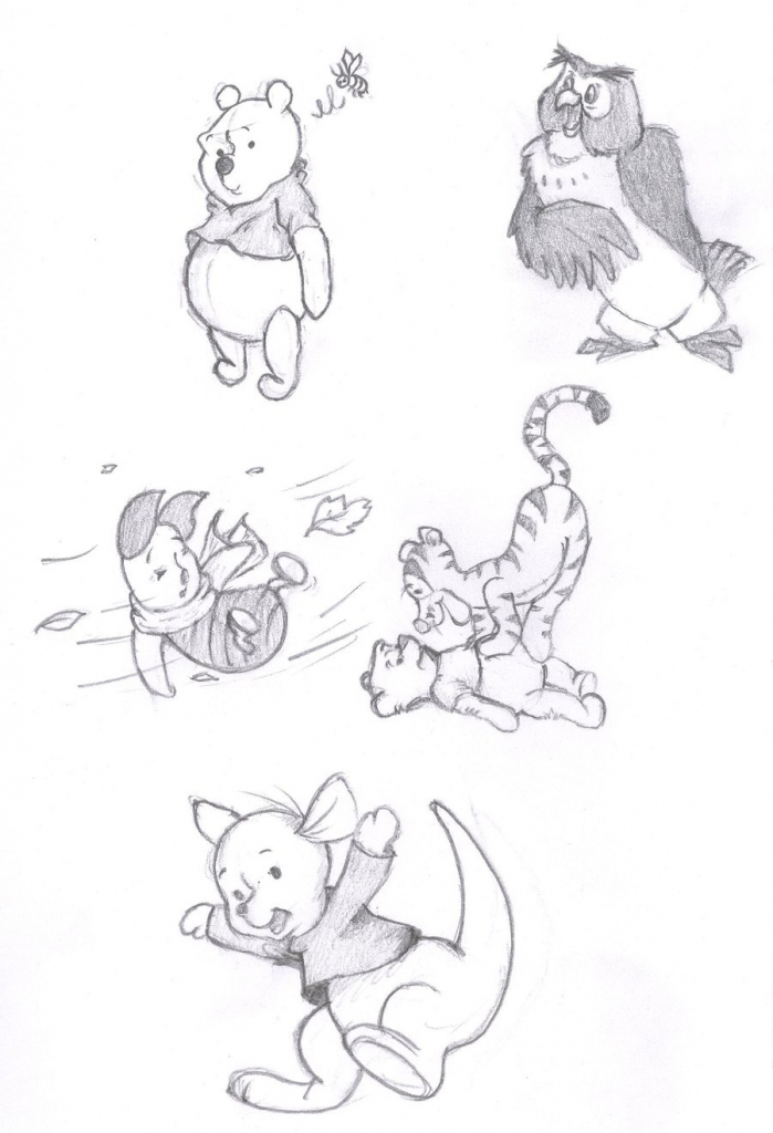 699x1024 Star Line Drawing - Baby Winnie The Pooh Sketch