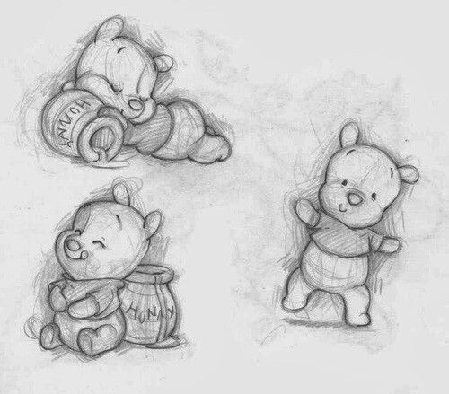 500x439 Baby Pooh Bear Drawing Artworks Draw, Disney - Baby Winnie The Pooh Sketch