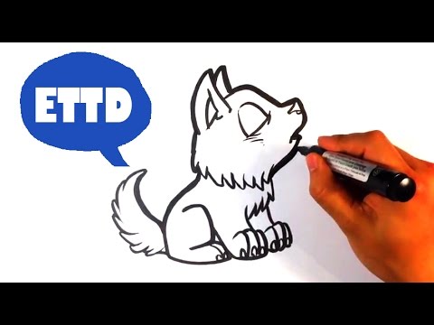 480x360 How To Draw A Baby Wolf Howling(Cute) - Baby Wolf Sketch