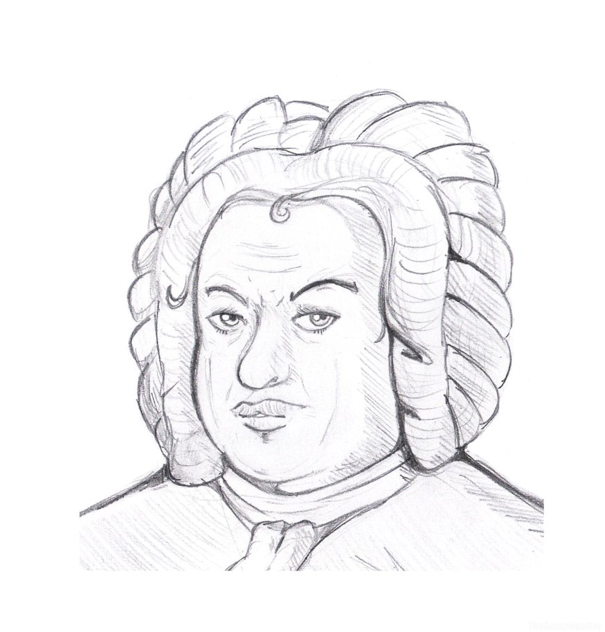 874x913 J. S. Bach Sketch By Theamazingotter - Bach Sketch