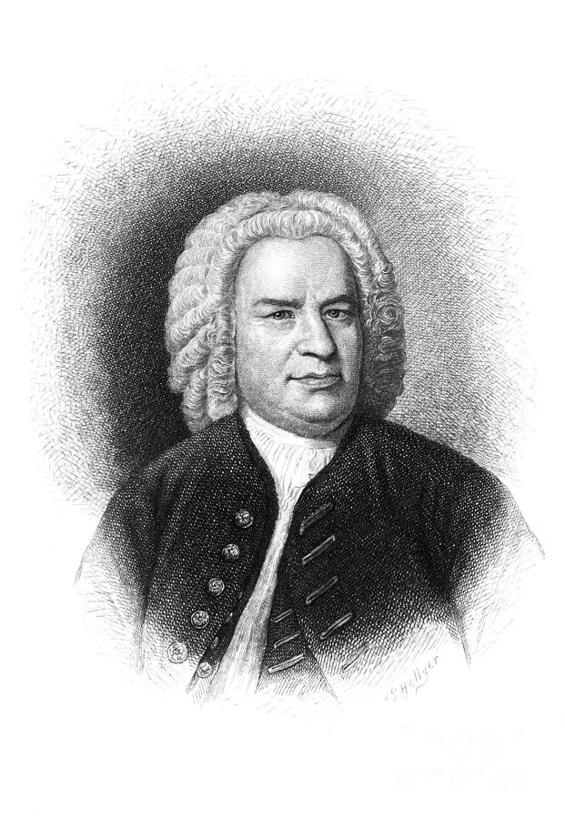 621x900 Johann S. Bach Drawing By Granger - Bach Sketch