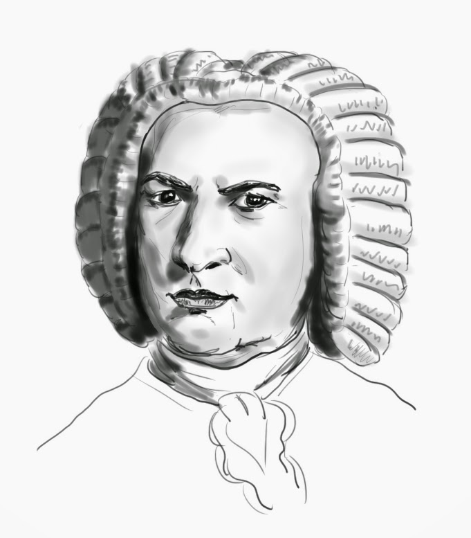 681x777 My Digital Art And Photography Johann Sebastian Bach - Bach Sketch