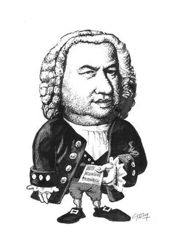 366x488 Bach Giclee Print By Gary Brown - Bach Sketch
