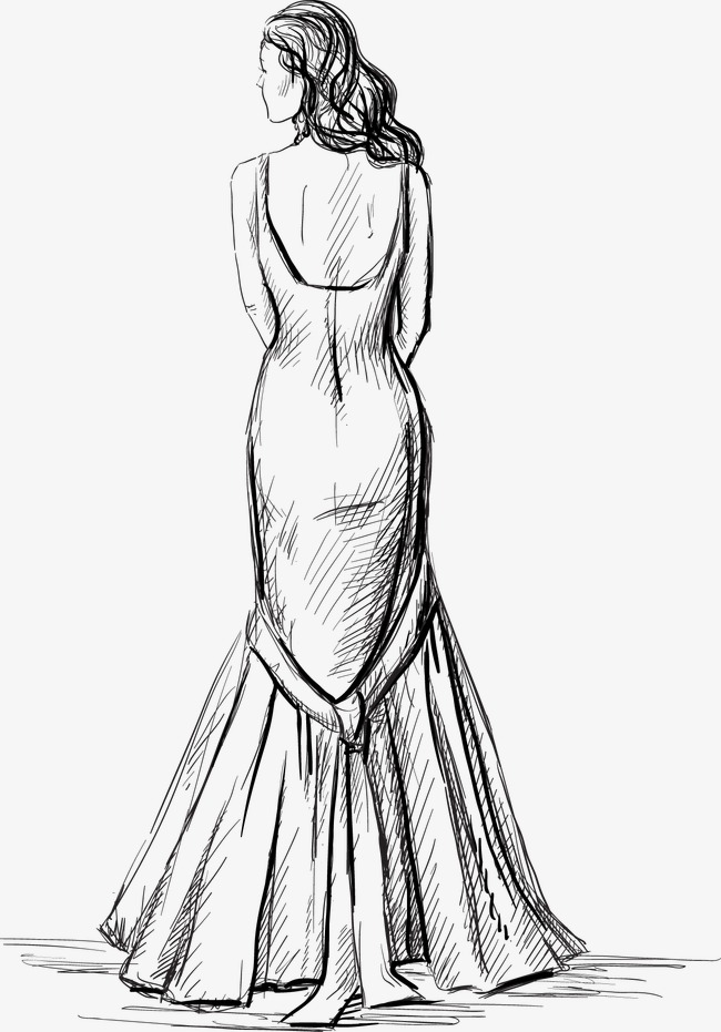Как рисовать девушку платье