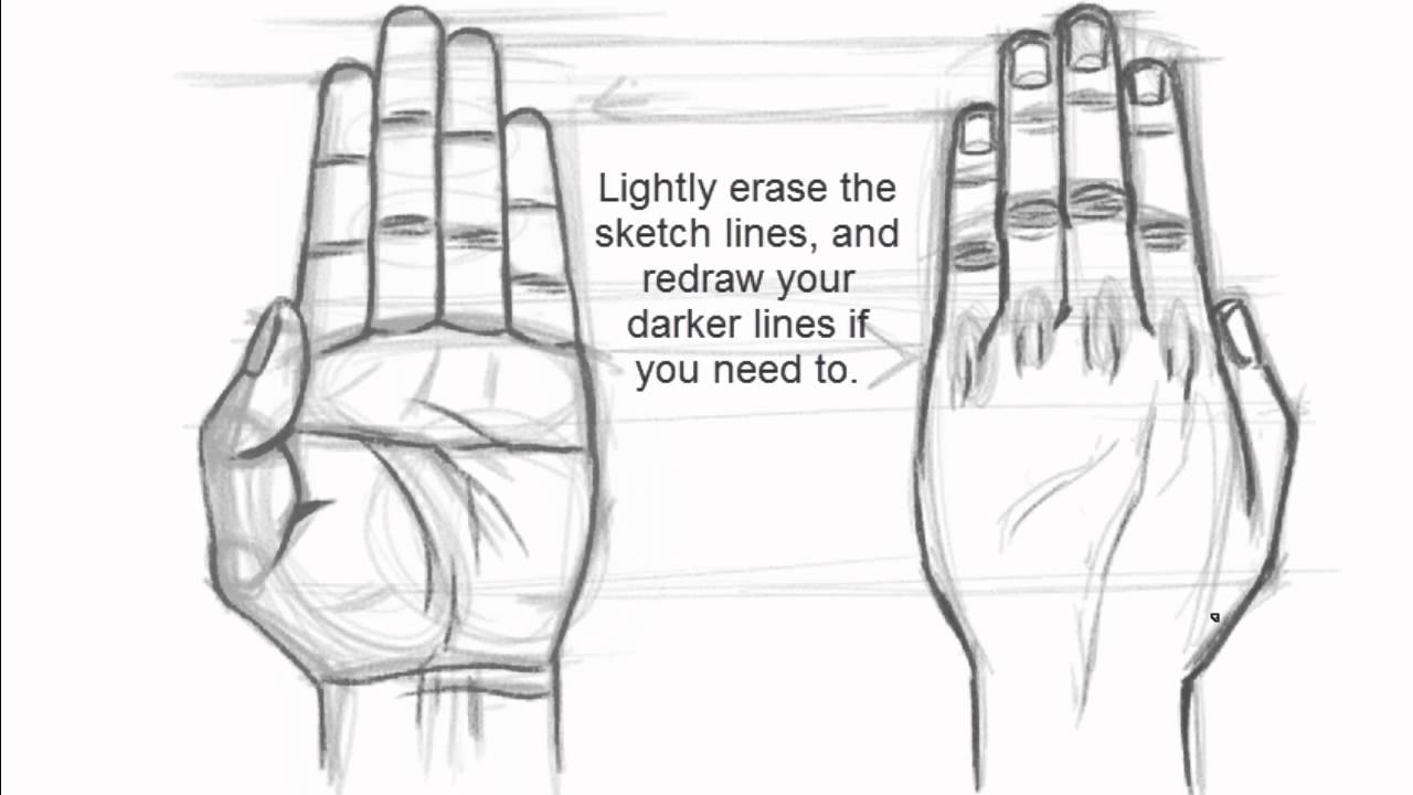 1280x720 How To Draw Hands (Drawing Hands 1) - Back Of Hand Sketch
