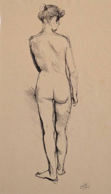 375x652 Female Figure Study (Back) Drawing By Benjamin F Long Iv Saatchi Art - Back Sketch