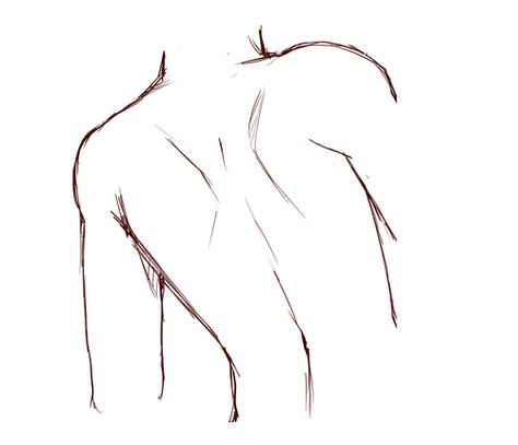 474x407 Back Drawing Sketch Drawing Skill - Back Sketch