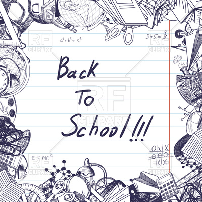 400x400 Back To School Sketch Drawing Frame Vector Image Vector Artwork - Back Sketch