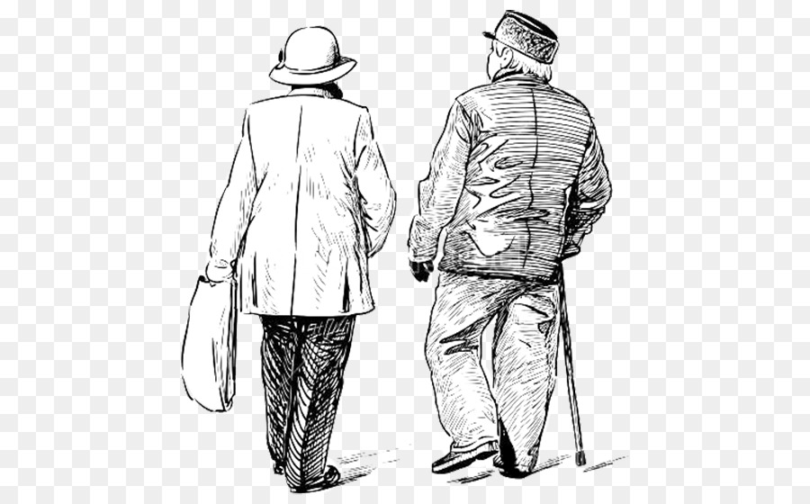 900x560 Drawing Old Age Sketch - Back Sketch