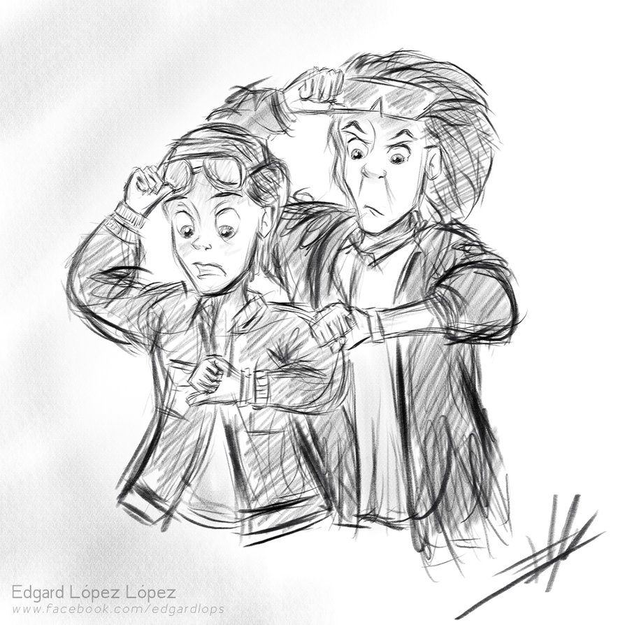 894x894 Sketch] Back To The Future Disney Style By Edgardlops - Back To The Future Sketch