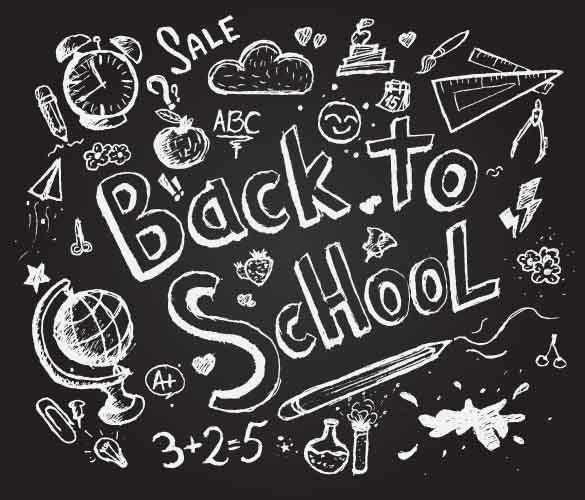 585x500 Drawn Back To School On Chalkboard Sketch Photography Backdrop J - Backdrop Sketch