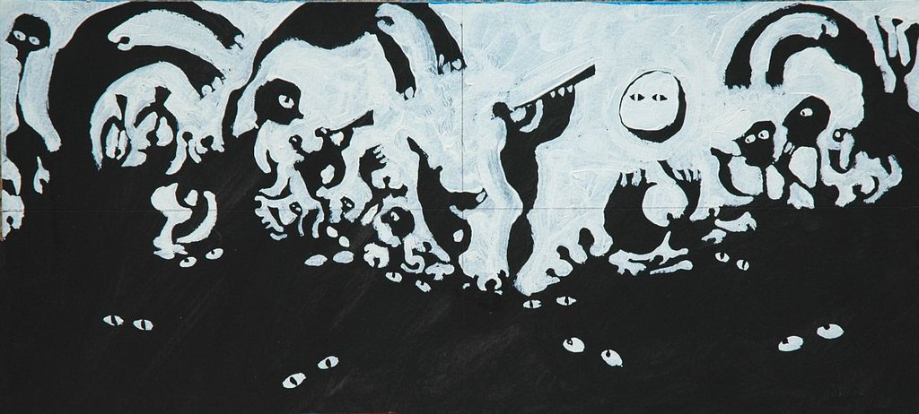 1024x462 Night Music (Dance Performance Backdrop Sketch) By Rossiarts On - Backdrop Sketch