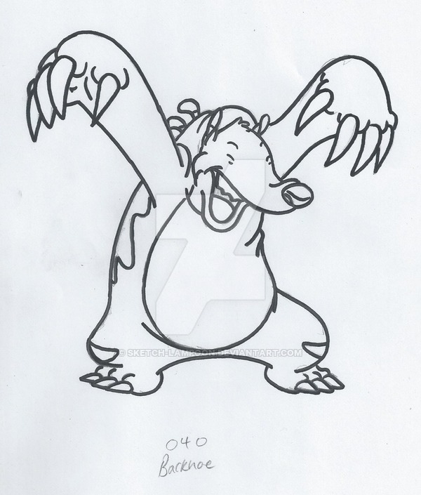 600x705 Experiment 040 - Backhoe Sketch