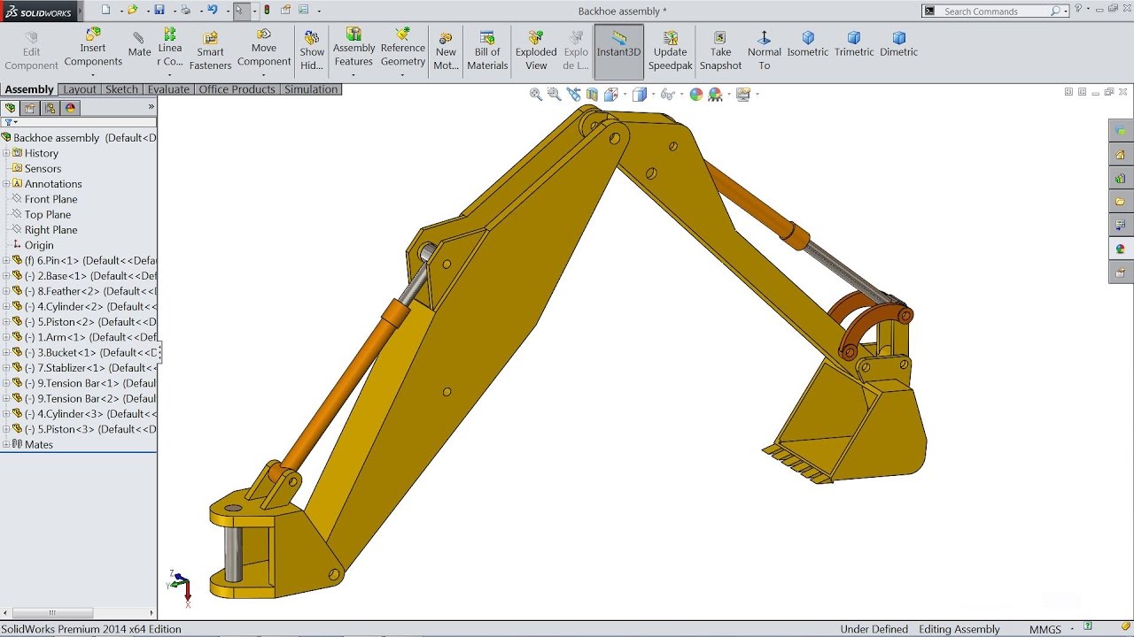 1280x720 Solidworks Tutorial Sketch Backhoe In Solidworks - Backhoe Sketch