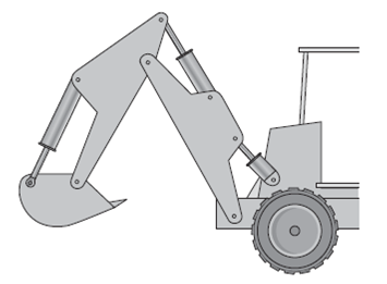 355x261 Solved A Sketch Of A Backhoe Is Shown In Figure. Draw A Kinema - Backhoe Sketch