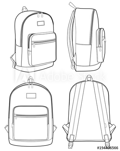 Backpack Sketch at PaintingValley.com | Explore collection of Backpack ...