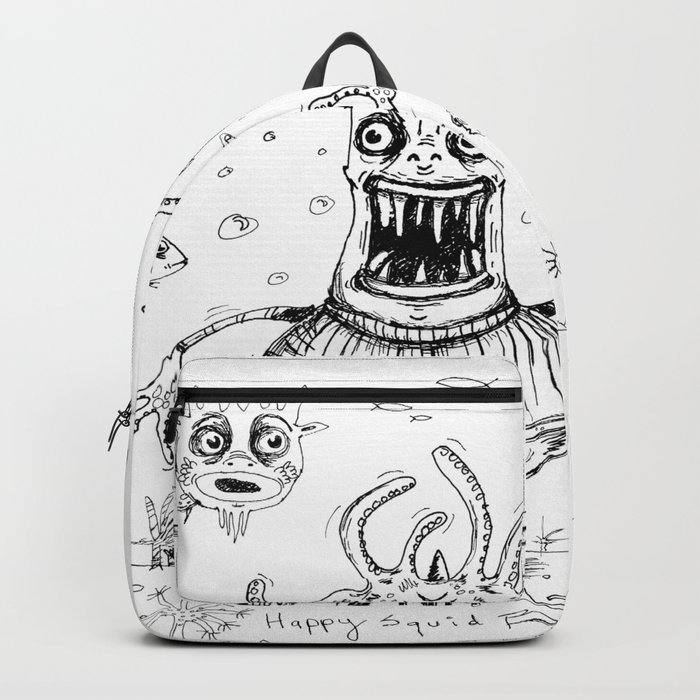 700x700 Happy Squid Boy And Friends Sketch Backpack By Amygale Society6 - Backpack Sketch