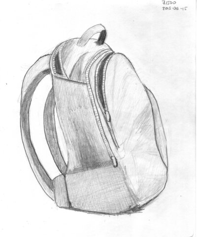 400x481 Sketch Of Backpack By Amarao San - Backpack Sketch