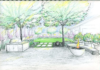 400x282 Residential And Commerical Landscape Architecture - Backyard Sketch