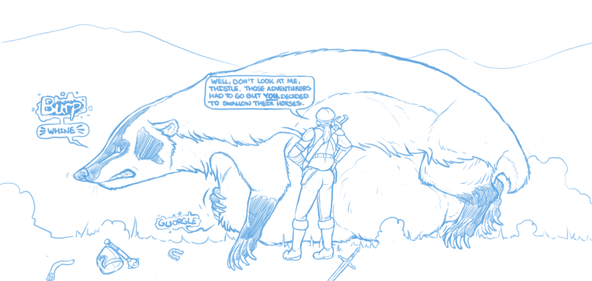 1170x556 Druid And Badger Sketch - Badger Sketch