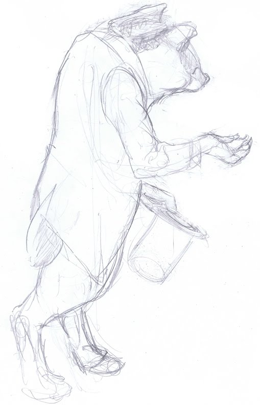 509x800 Jed Alexander Badger Rough Sketch - Badger Sketch