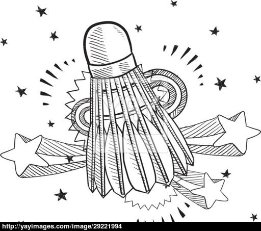 512x453 Badminton Birdie Sketch Vector - Badminton Sketch