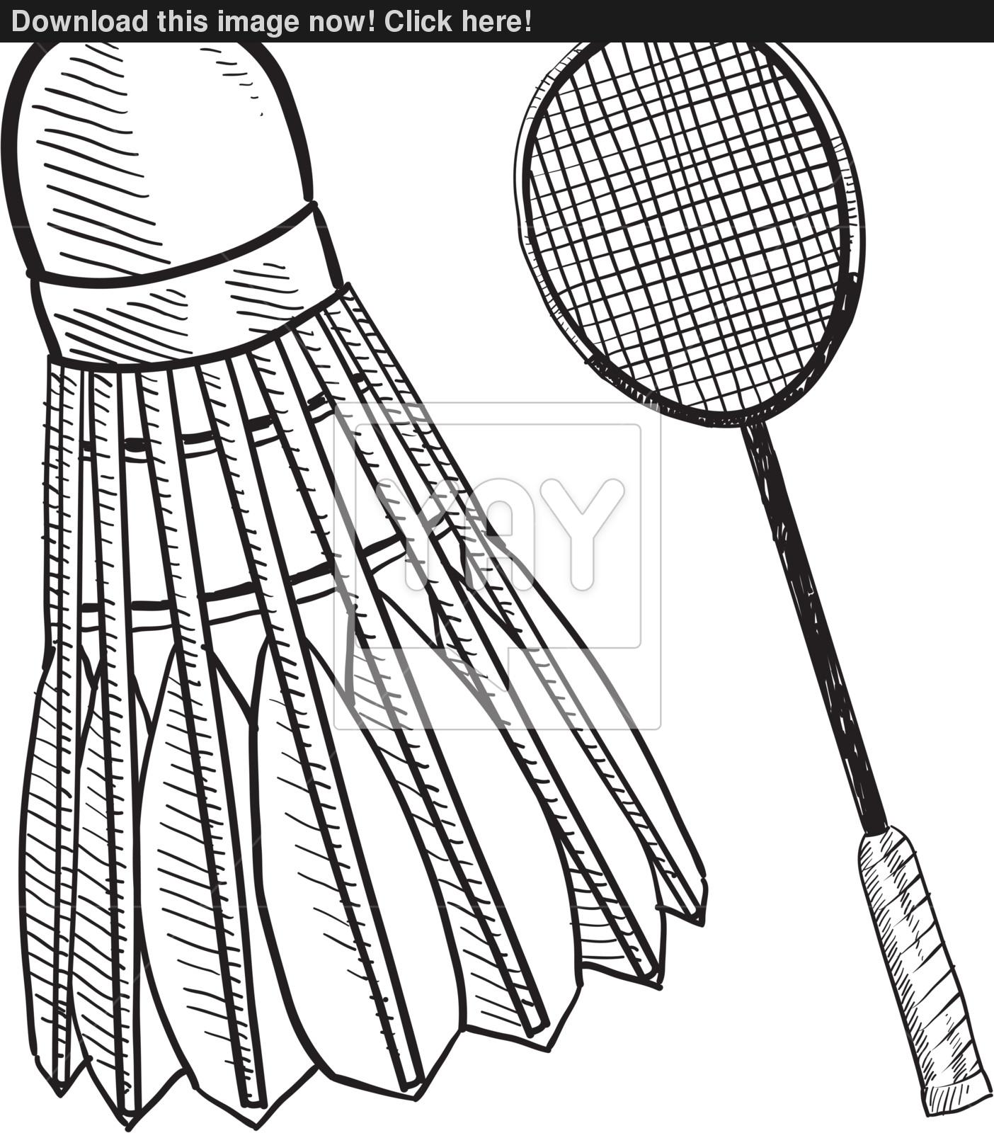 1404x1600 Badminton Sketch Vector - Badminton Sketch
