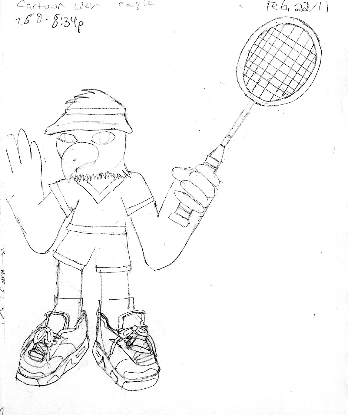 1149x1371 Eagle Playing Badminton - Badminton Sketch