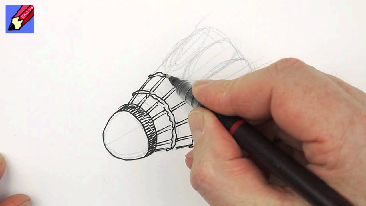 1280x720 How To Draw A Shuttlecock Real Easy - Badminton Sketch