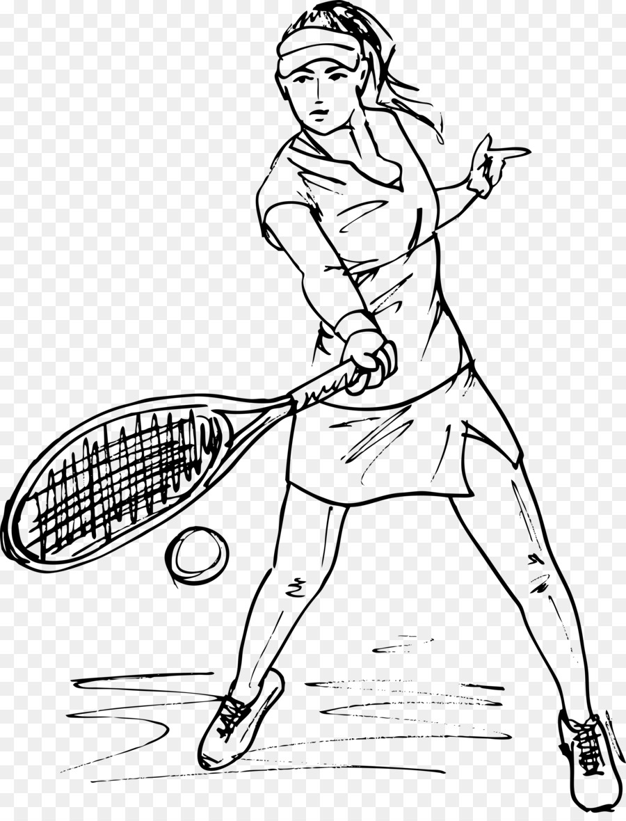 900x1180 Tennis Drawing Racket Sketch - Badminton Sketch