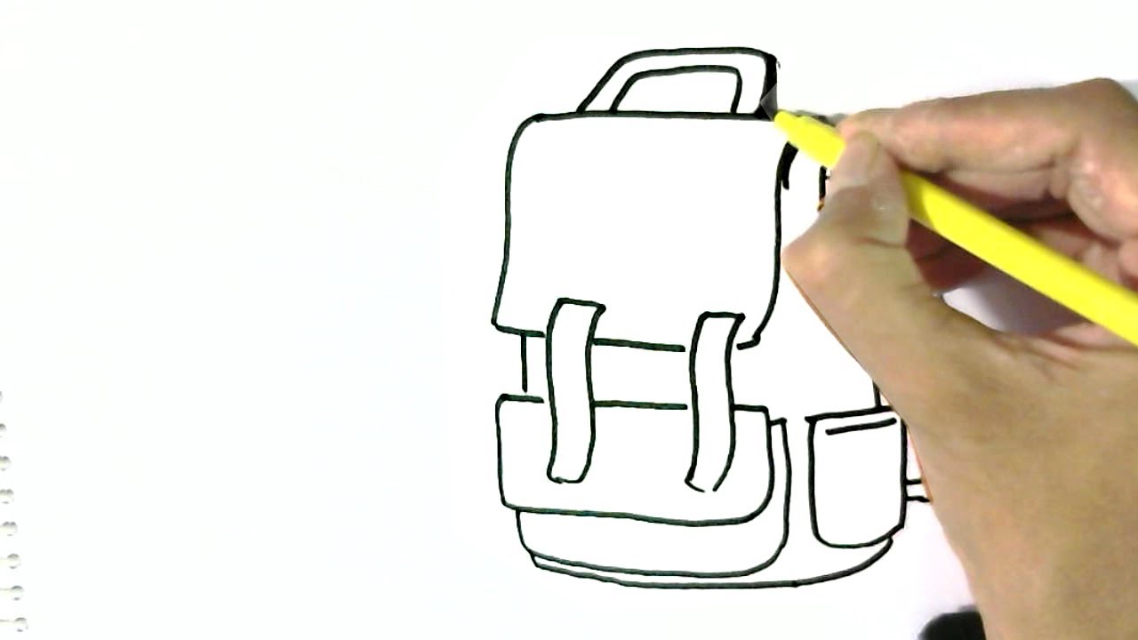 1280x720 How To Draw School Bag In Easy Steps For Children. Beginners - Bag Sketch