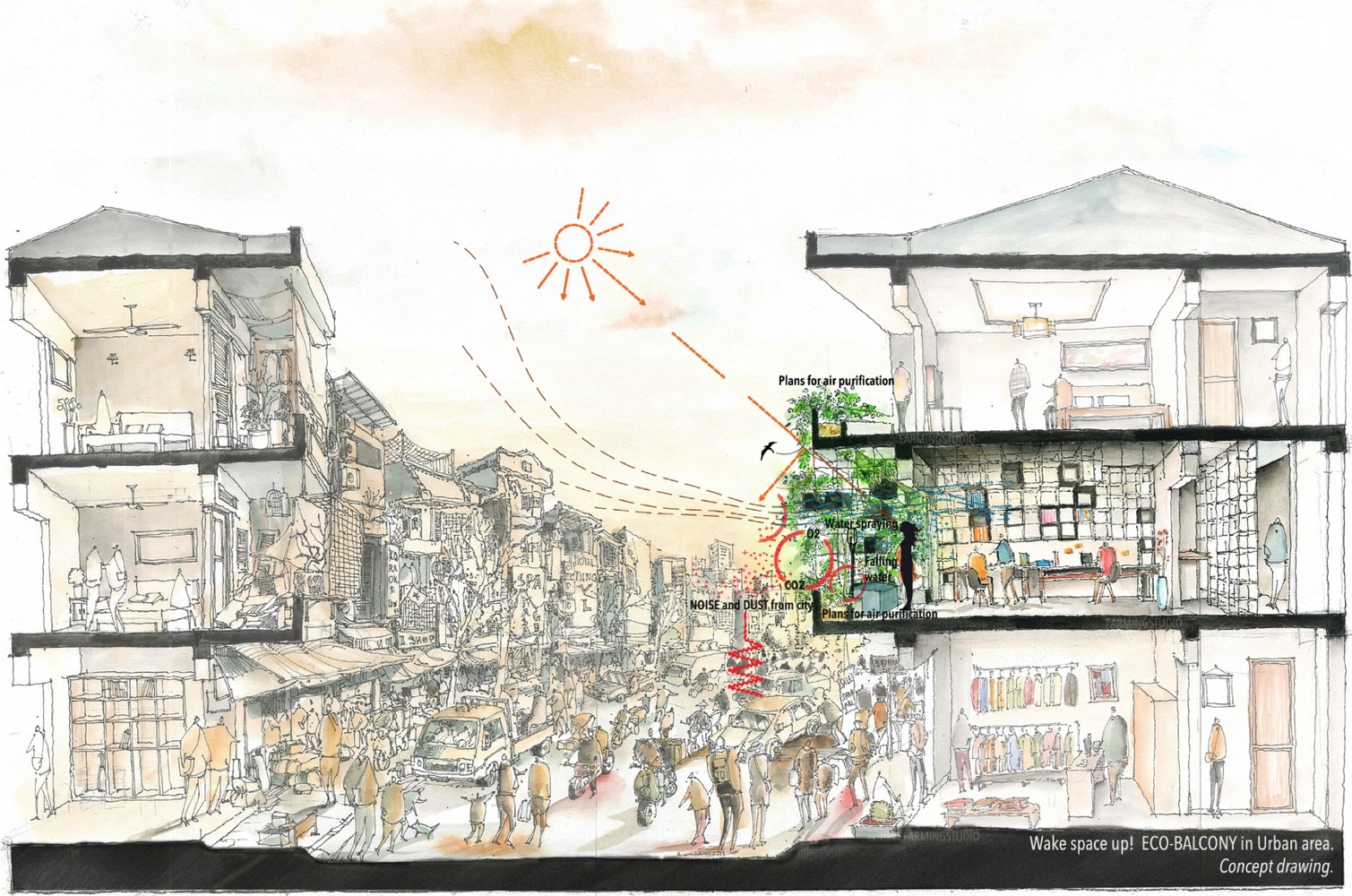 1509x1000 Gallery Of Wake Space Up! Urban Eco Balcony Farming Architects - Balcony Sketch