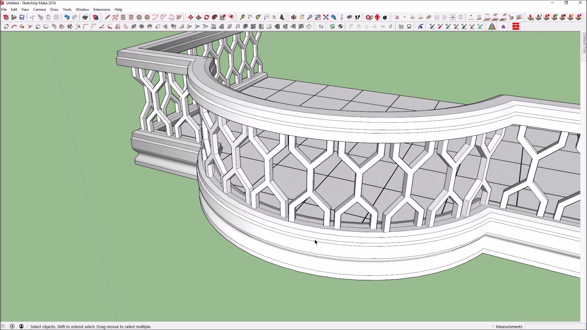 1920x1080 How To Create Curve Balcony In Sketchup - Balcony Sketch