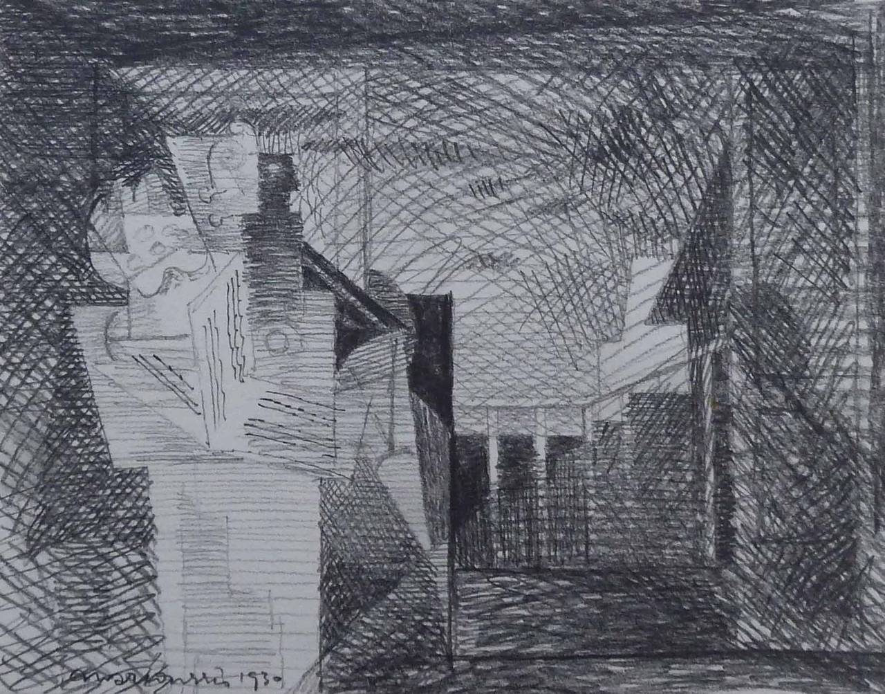 1280x1003 Louis Marcoussis - Balcony Sketch