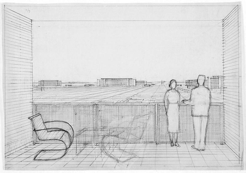 800x563 Sketch Of View From Balcony The Art Institute Of Chicago - Balcony Sketch