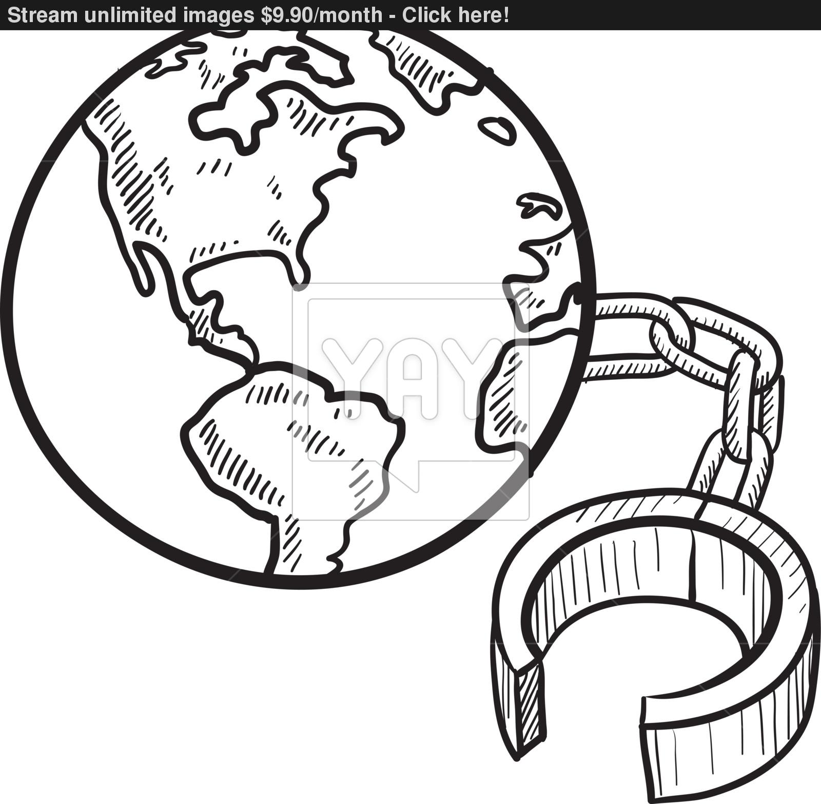 1600x1566 Global Ball And Chain Vector Sketch Vector - Ball And Chain Sketch