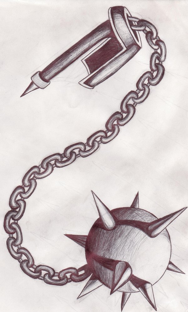 600x993 Battle Flail By Elyeli - Ball And Chain Sketch