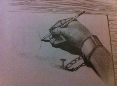 500x366 Paul Carpenter Artist Buy - Ball And Chain Sketch