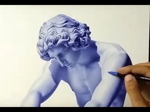 480x360 Drawing Realistic Statue With Ballpoint Pen - Ball Pen Sketches