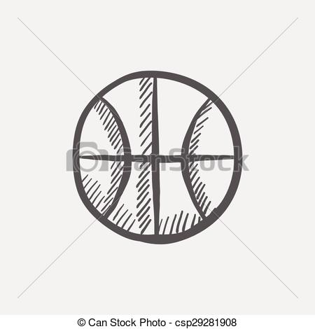 450x470 Basketball Ball Sketch Icon For Web And Mobile. Hand Drawn Vector - Ball Sketch