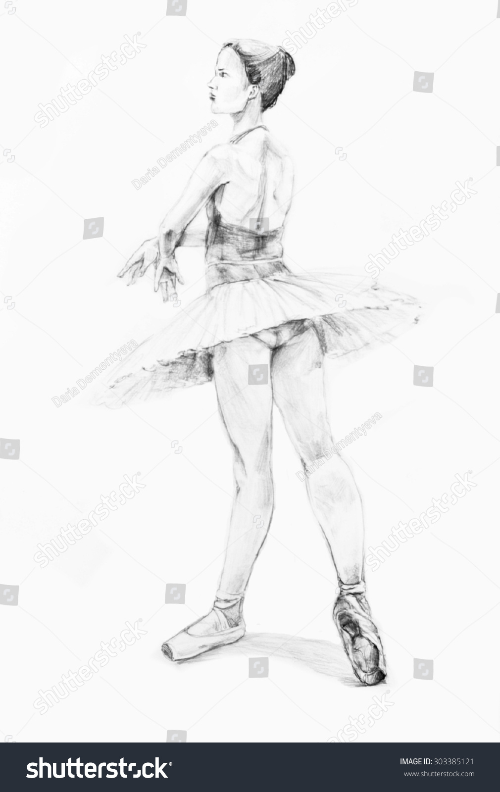 1010x1600 Ballerina Pencil Sketch Dancing Ballerina Back Pencil Drawing - Ballerina Pencil Sketch