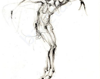 340x270 Ballerina Sketch Etsy - Ballerina Pencil Sketch