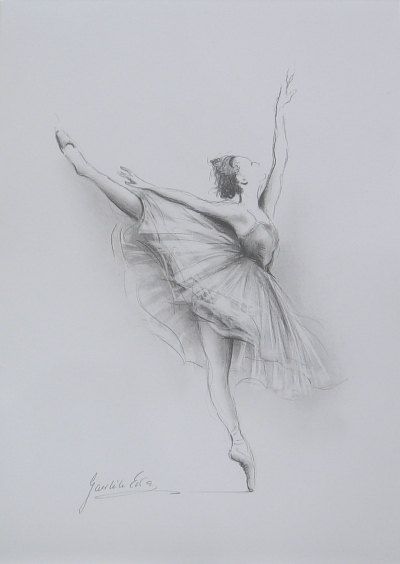 400x564 Drawn Ballerina Dance - Ballerina Pencil Sketch