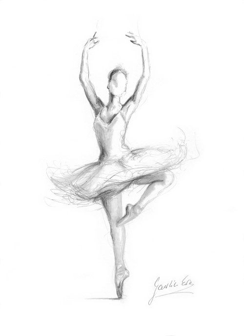 500x688 Drawn Ballet Famous - Ballerina Sketch Drawing