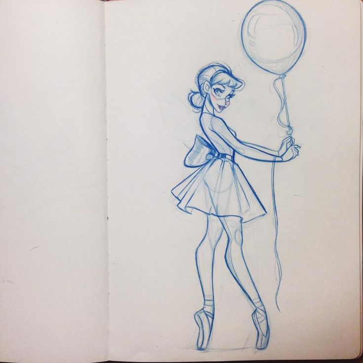 736x736 Drawn Dance Pretty Ballerina - Ballerina Sketch Easy