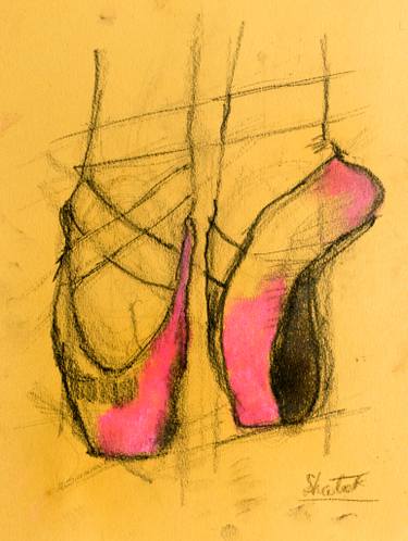 375x498 Ballerina Feet Sketch Drawing By Shateek Brown Saatchi Art - Ballerina Sketch Easy