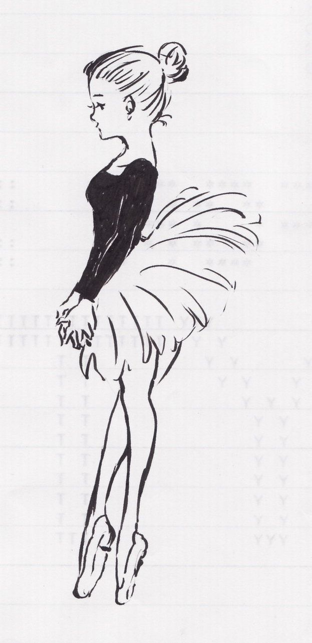 623x1282 Drawn Ballerina Female Dancer - Ballet Dancer Sketch