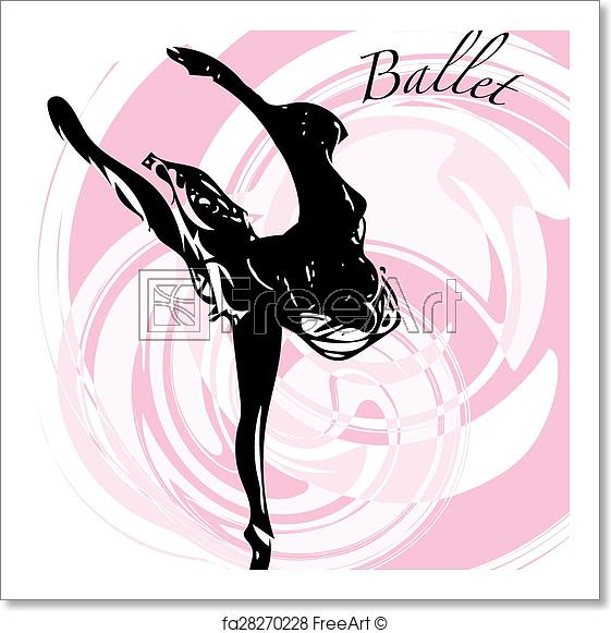 561x581 Free Art Print Of Ballet Dancer Illustration. Abstract Sketch Of - Ballet Dancer Sketch