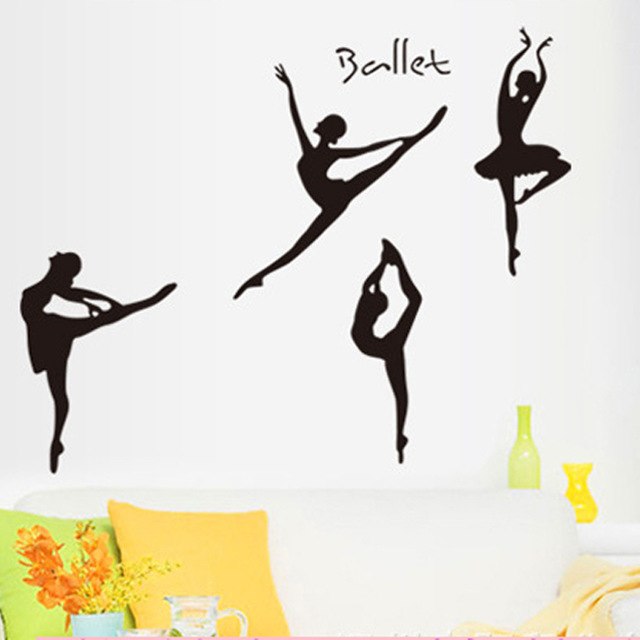 640x640 Free Ship Silhouette Sketch Ballet Dancer Girl Room Dance Hall - Ballet Dancer Sketch