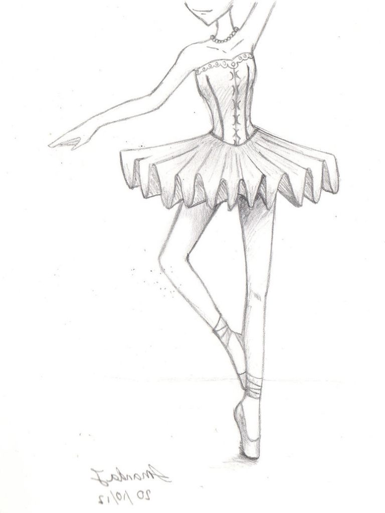 Ballet Dancer Sketch at PaintingValley.com | Explore collection of